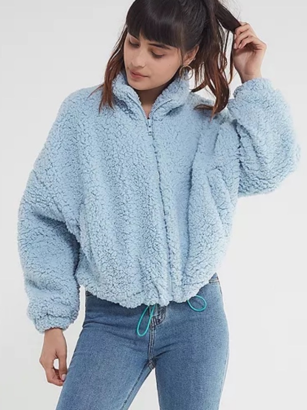 Urban Outfitters Light Blue Teddy Jacket